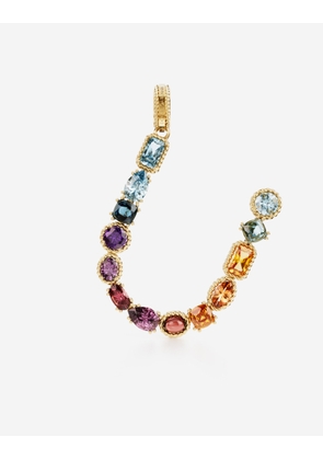 Dolce & Gabbana Charm U Lettering 18-carat Yellow Gold And Multicolored Gems - Woman Charms Gold Onesize
