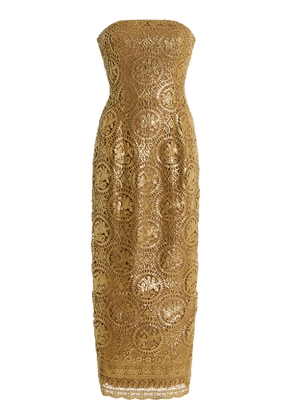 Emilia Wickstead Laelia Foiled Lace Midi Dress - Moda Operandi