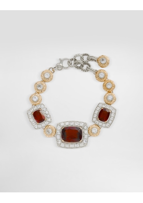 Dolce & Gabbana Eleganza Bracelet 18-carat White And Rose Gold, Garnets, And Sapphires - Woman Bracelets White Onesize
