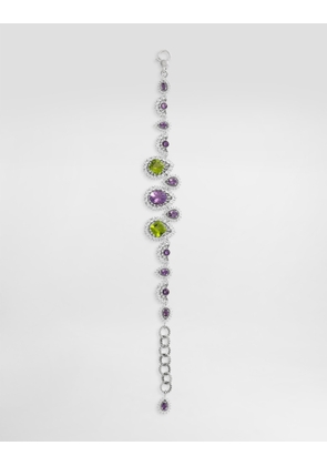Dolce & Gabbana Eleganza Bracelet 18-carat White Gold, Amethysts, Peridots, And Sapphires - Woman Bracelets White Onesize
