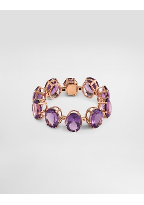 Dolce & Gabbana Anna Bracelet In 18-carat Red Gold With Amethysts And Diamonds - Woman Bracelets Red Onesize