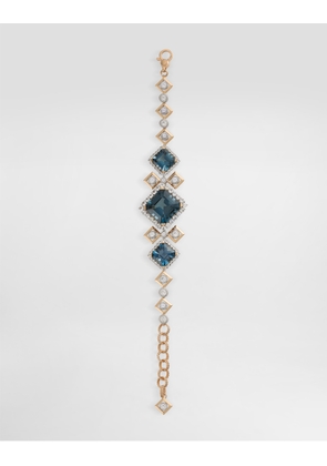Dolce & Gabbana Eleganza Bracelet 18-carat White And Yellow Gold, Topazes, And Sapphires - Woman Bracelets Gold Onesize