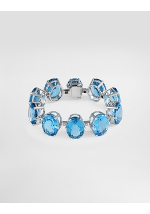 Dolce & Gabbana Anna Bracelet In 18-carat White Gold With Topazes And Diamonds - Woman Bracelets White Onesize