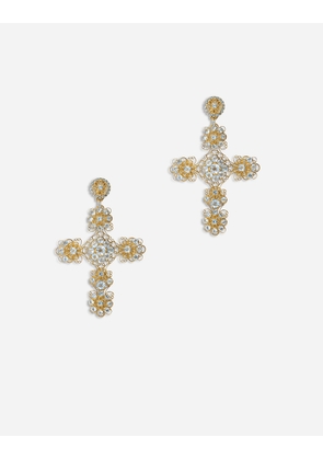 Dolce & Gabbana Pizzo Earrings In Yellow 18kt Gold With Aquamarines  - Woman Earrings Gold Onesize