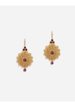 Dolce & Gabbana Filigree Earrings 18-carat Yellow Gold And Rhodolite Garnets - Woman Earrings Gold Onesize