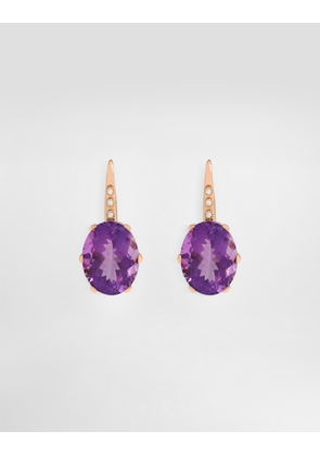 Dolce & Gabbana Anna Earrings In 18-carat Red Gold With Amethysts And Diamonds - Woman Earrings Red Onesize