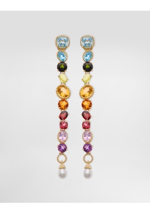 Dolce & Gabbana Rainbow Earrings 18-carat Yellow Gold And Multicolored Gems - Woman Earrings Gold Gold Onesize
