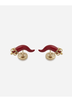 Dolce & Gabbana Good Luck Cufflinks In Enamelled Yellow Gold - Man Cufflinks Gold Metal Onesize