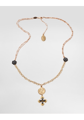 Dolce & Gabbana Sicily Necklace 18-carat Yellow And Red Gold And Black Sapphires - Woman Necklaces Multicolor Onesize
