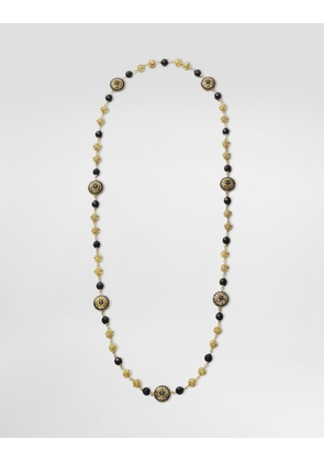 Dolce & Gabbana Sicily Necklace 18-carat Yellow Gold, Black Sapphires And Black Jade - Woman Necklaces Gold Onesize