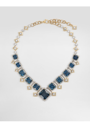 Dolce & Gabbana Eleganza Necklace 18-carat White And Yellow Gold, Topazes, And Sapphires. - Woman Necklaces Gold Onesize