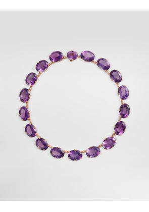Dolce & Gabbana Anna Necklace In 18-carat Red Gold With Amethysts And Diamonds - Woman Necklaces Red Onesize