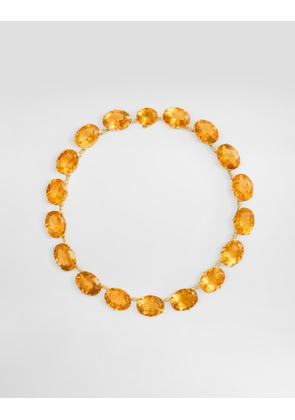 Dolce & Gabbana Anna Necklace In 18-carat Yellow Gold With Citrines And Diamonds - Woman Necklaces Gold Onesize