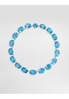 Dolce & Gabbana Anna Necklace In 18-carat White Gold With Topazes And Diamonds - Woman Necklaces White Onesize