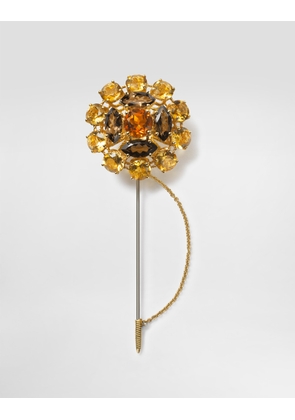 Dolce & Gabbana Sicily Brooch 18-carat Yellow And White Gold, Madera Quartz, Smoky Quartz And Citrines. - Man Brooches&tiepins Gold Onesize