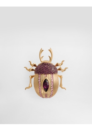 Dolce & Gabbana Beetle-shaped Brooch With Rhinestones - Man Bijoux Purple Metal Onesize