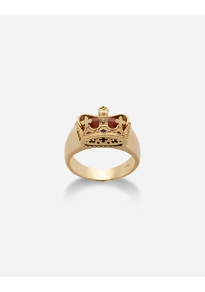 Dolce & Gabbana Royal Ring 18-carat Yellow Gold, Jasper, Rubies, And Blue Sapphire - Man Rings Gold 62