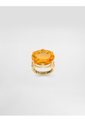 Dolce & Gabbana Anna Ring In 18-carat Yellow Gold With Citrine And Diamonds - Woman Rings Gold 51