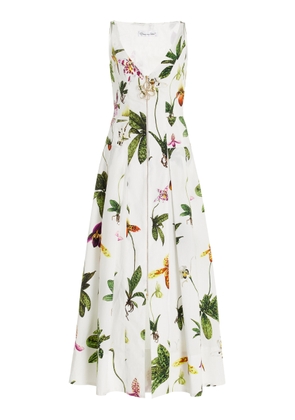 Oscar de la Renta Zip-Front Cotton Poplin Maxi Dress - Moda Operandi