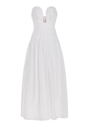 Carolina Herrera Strapless Cotton Midi Dress - Moda Operandi