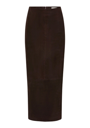 St. Agni Suede Maxi Column Skirt - Moda Operandi