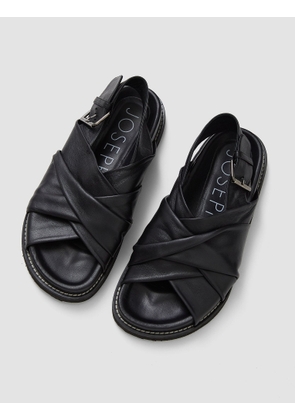 Leather Jazzy Strap Sandals - 35