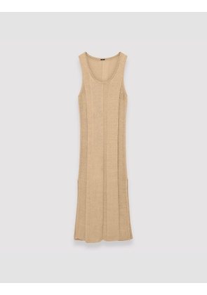 Linen Blend Knitted Long Dress - Regular / M