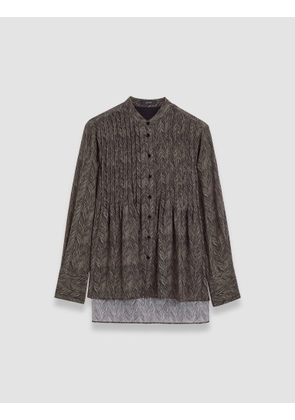 Albin Crepe de Chine Print Silk Blouse - 34