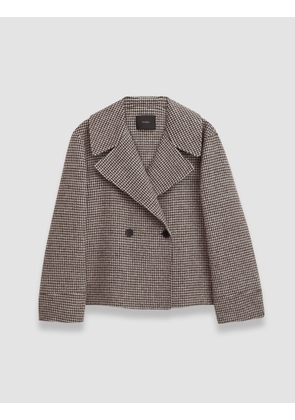 Double Face Cashmere Dogtooth Rollet Jacket - 34