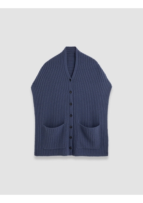 Open Cashmere Button Scarf - One Size