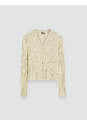 Fine Merino Rib Cardigan - M