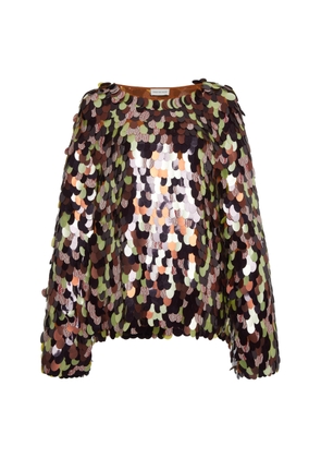 Dries Van Noten Connu Paillette-Embroidered Top - Moda Operandi