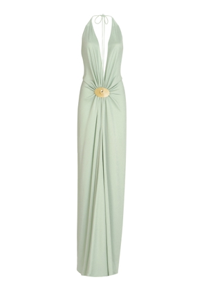 Silvia Tcherassi Aiko Gathered Satin Maxi Dress - Moda Operandi