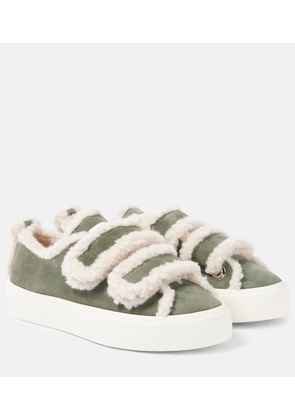 Inuikii Shearling-trimmed suede sneakers