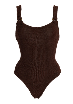 Hunza G Domino Seersucker One-Piece Swimsuit - Moda Operandi