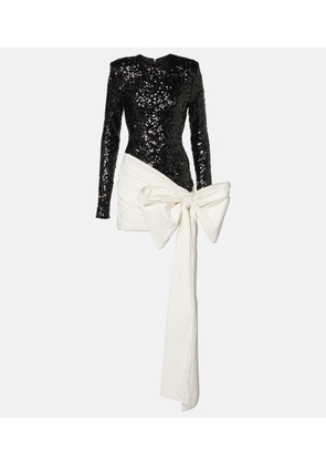 Rotate Bow-detail sequined minidress