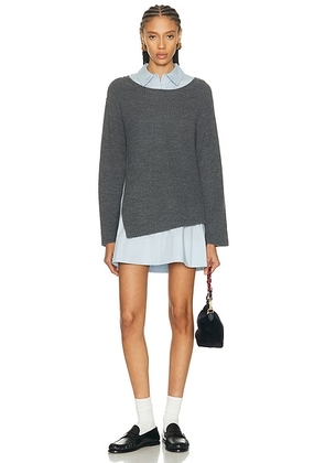 Staud Dane Dress in Charcoal & Glacier - Baby Blue,Grey. Size L (also in M, S, XS).