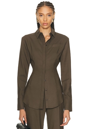 TOVE Elvin Shirt in Chocolate - Chocolate. Size 34 (also in ).