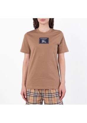 Burberry Logo-Patch Crew Neck Cotton T-Shirt