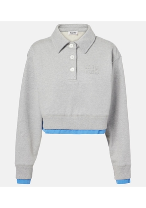 Miu Miu Cropped cotton polo sweater