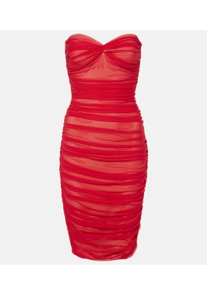 Norma Kamali Walter ruched mesh minidress