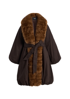 ROTATE Faux Fur-Trimmed Coat - Moda Operandi