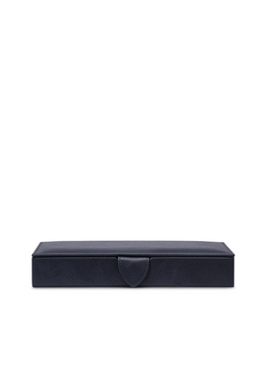 Smythson Cufflink Box In Panama In Navy