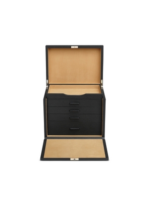 Smythson Deluxe Jewellery Box In Panama In Black