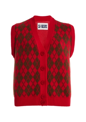 LA VESTE Arlequín Knit Wool Vest - Moda Operandi