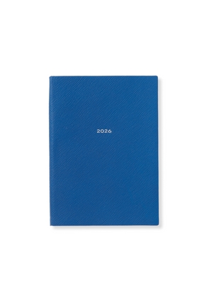 Smythson 2026 Soho Weekly Diary In Panama In Cerulean