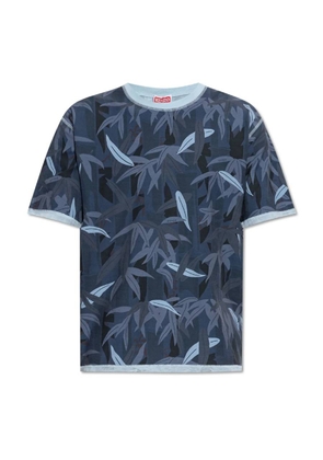 Kenzo Bamboo Leaf Camouflage Motif Cotton T-Shirt