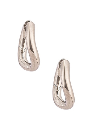 Balenciaga XS Loop Earrings in Shiny Silver - Metallic Silver. Size all.
