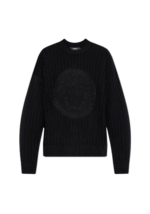 Versace Cable Knit Medusa Embroidered Sweater