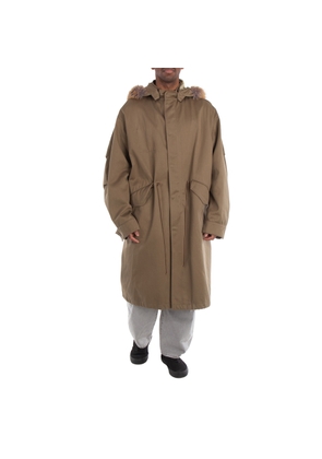 Burberry Faux Fur And Cotton Parka